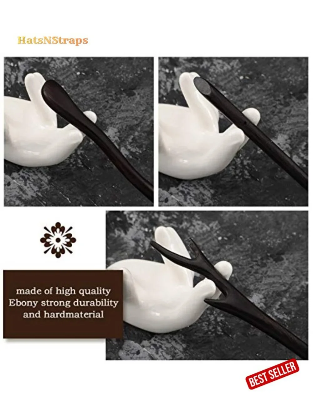 3-Piece Wooden Hair Sticks for Bun, Hair Chopsticks, Hair Pins for Women